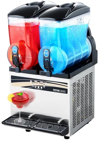 Vevor Komercinė šaldytų gėrimų gamykla 15L x 2 talpa