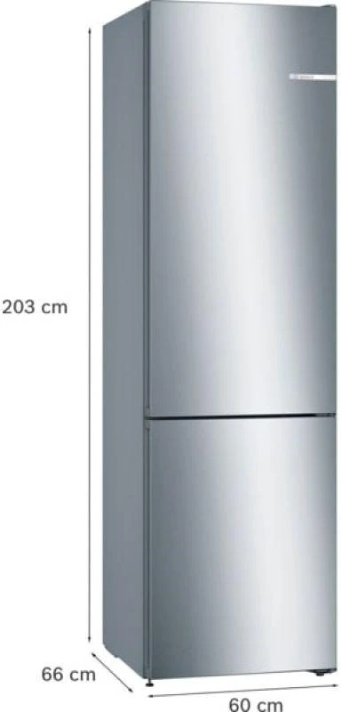 Bosch Serie 4 KGN39VIEB Šaldytuvas-Šaldiklis Freestanding 368 L E Stainless Steel