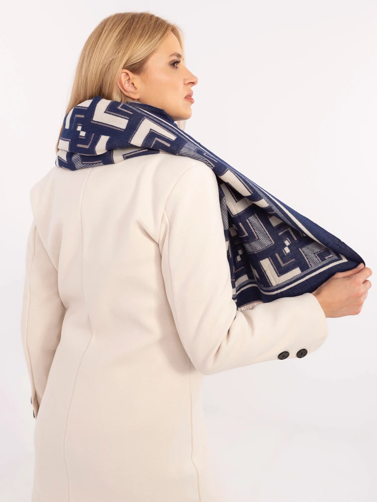 Wool Fashion Italia Elegantiškas mėlynas šalikas: Dydis - Universalus