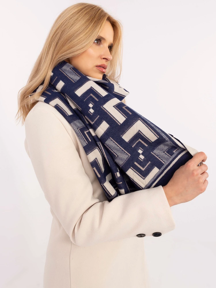 Wool Fashion Italia Elegantiškas mėlynas šalikas: Dydis - Universalus