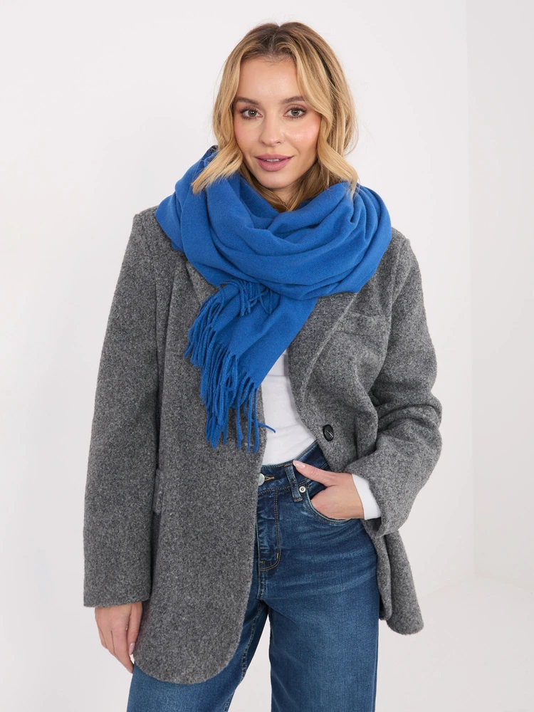 Wool Fashion Italia Mėlynas moteriškas šalikas: Dydis - Universalus