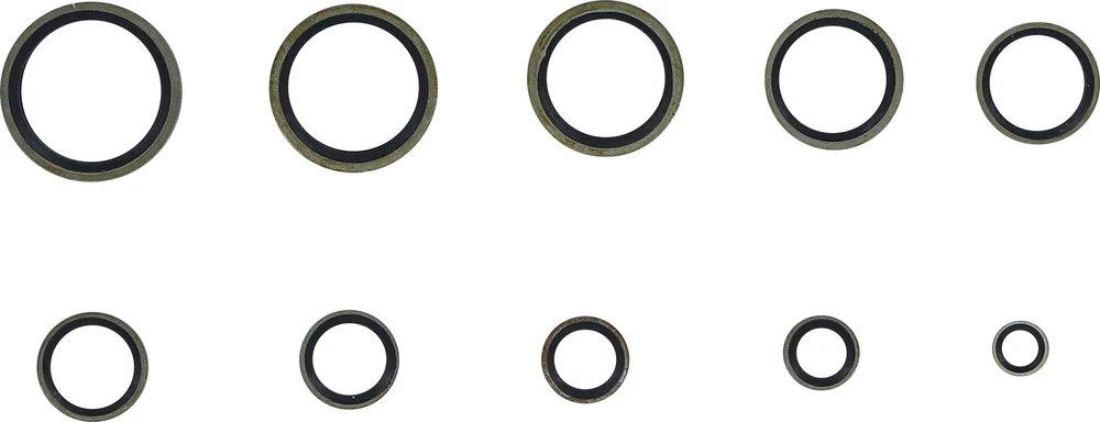 SANDARINIMO ŽIEDŲ RINKINYS | METALINIAI | SU GUMINE SANDARINIMO BRIAUNELE | 150 VNT. (9306)