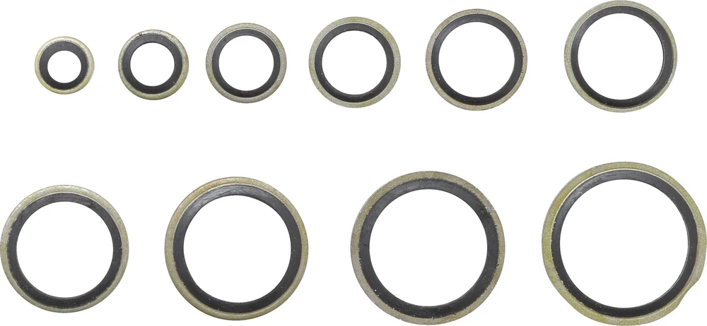 SANDARINIMO ŽIEDŲ RINKINYS | METALINIAI | SU GUMINE SANDARINIMO BRIAUNELE | 150 VNT. (9306)