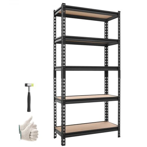 VEVOR Tvirtas metalinis sandėliavimo stelažas 5 aukštų, iki 190 kg 75x30x152 cm