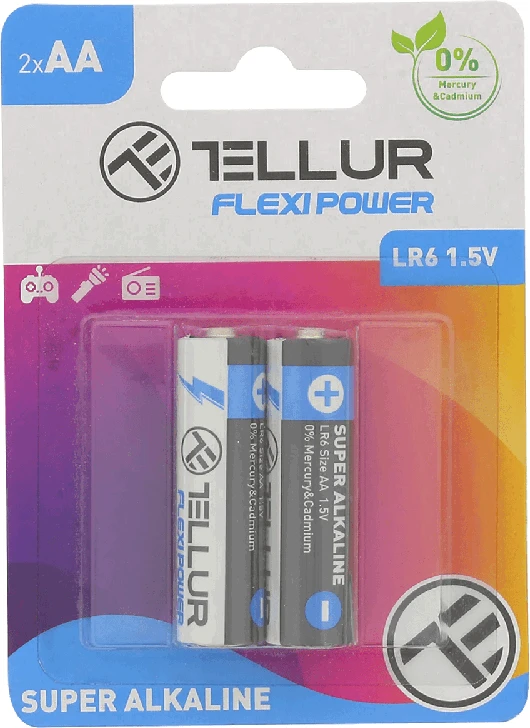 Šarminės AA LR6 baterijos Tellur Flexi Power, 1,5 V, 2 vnt
