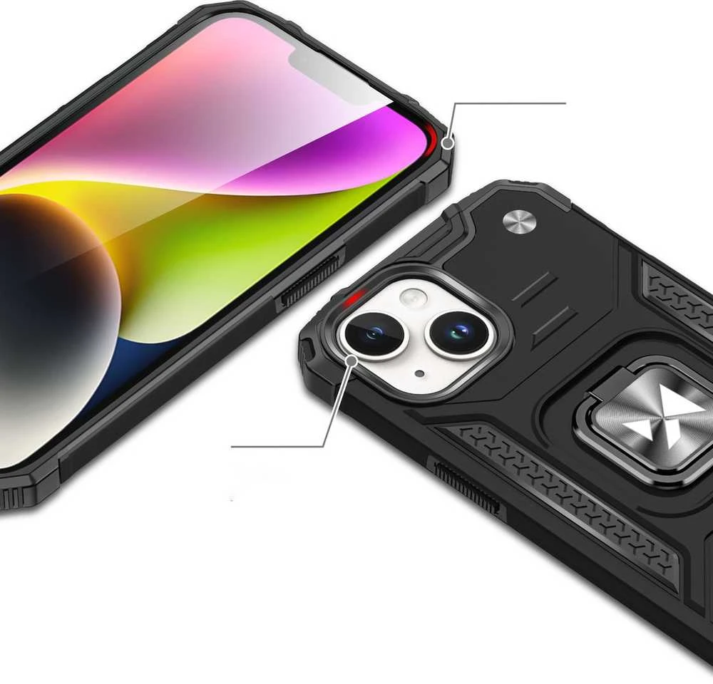 Wozinsky Ring Armor Apple iPhone 15 Plus iPhone 15 Plus Ring Armor – dėklas telefonui raudonos spalvos
