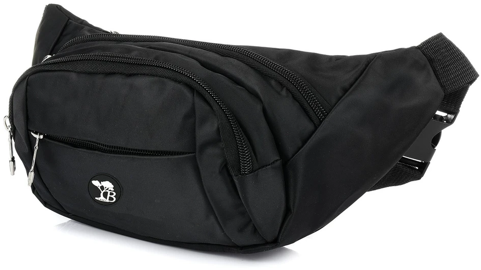 Saszetka nerka UNISEX kodura pojemna solidna juoda Beltimore C28
