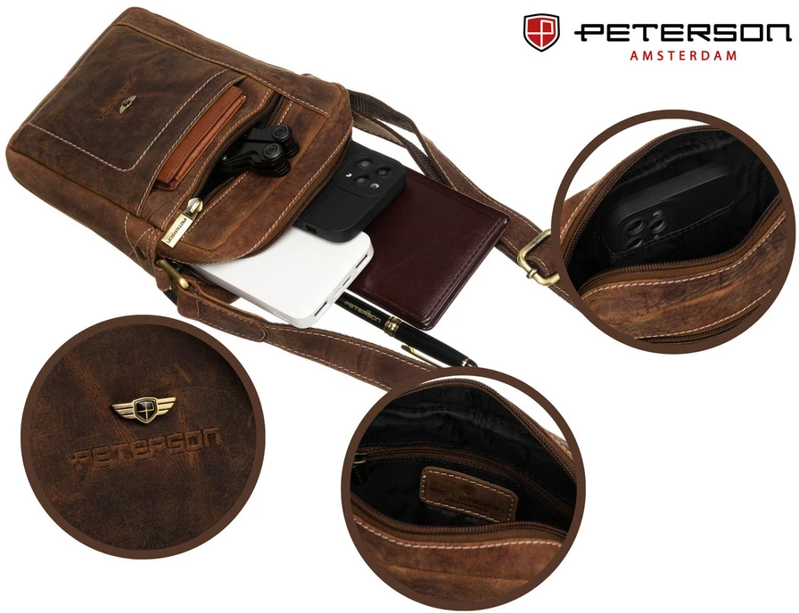 Rankinė vyrams Peterson, ruda R401