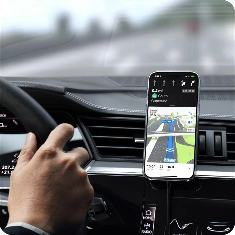 SATECHI Qi2 belaidis automobilinis įkroviklis