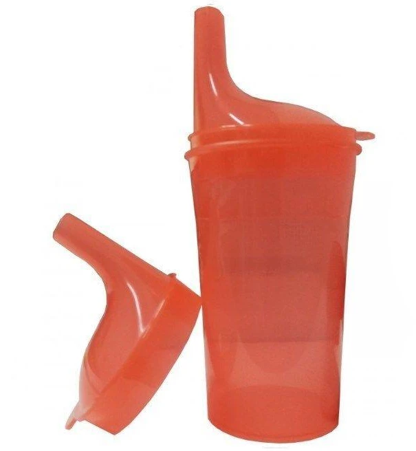 Sundo Saugumo Puodelis - Be BPA 250 Ml Apvalus Su Dangteliu Raudonas