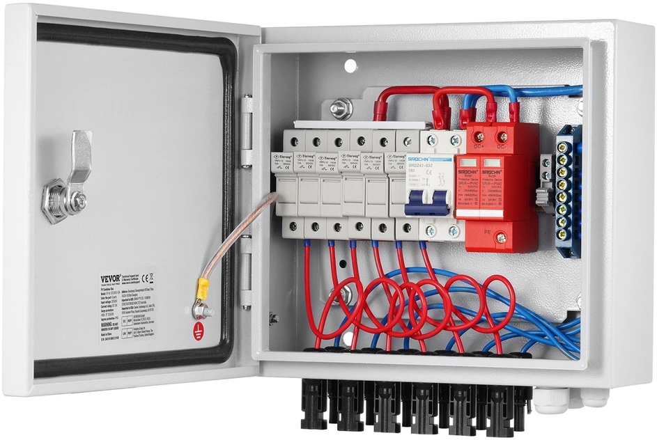 VEVOR Saulės PV skirstymo dėžė 6 linijų, 10A IP65