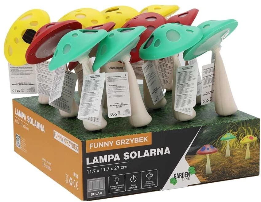 Saulės energija įkraunama sodo lempa „Grybukas“