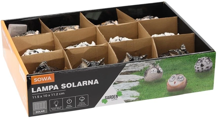 Saulės energija įkraunama sodo lempa „Pelėda“