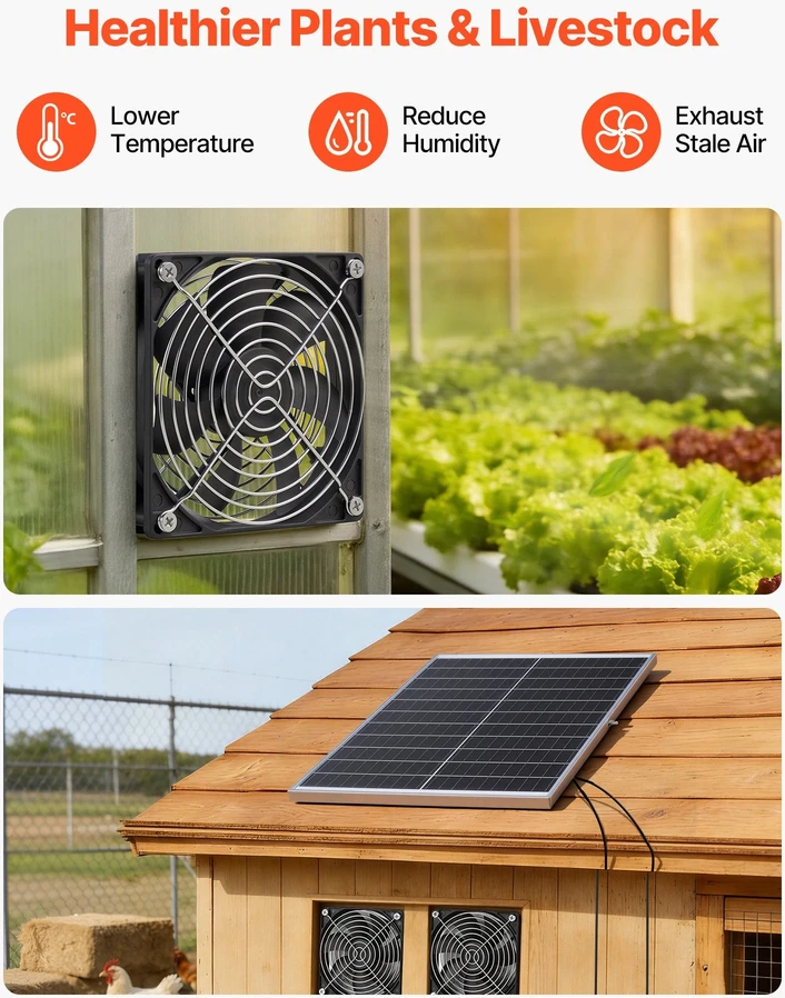 VEVOR Saulės energija varomas ventiliatorius, 30 W