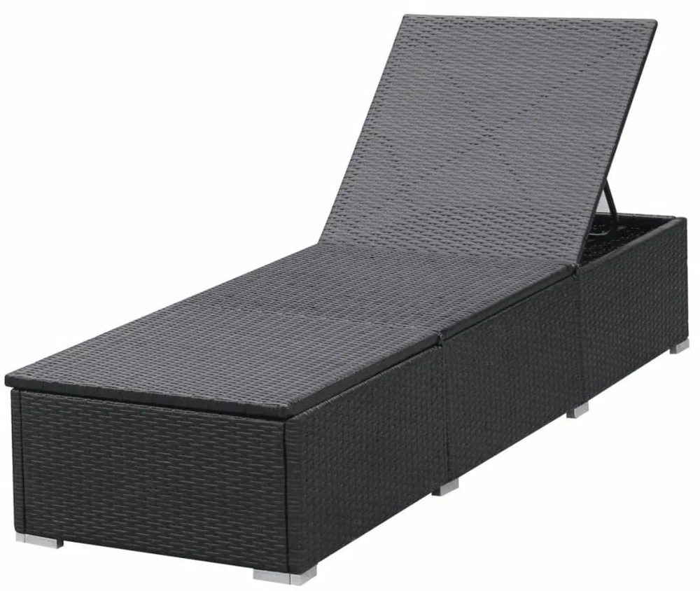 Sofa Saulės gultai su čiuž., 2 vnt., juodos sp., polirat. (2x44404)