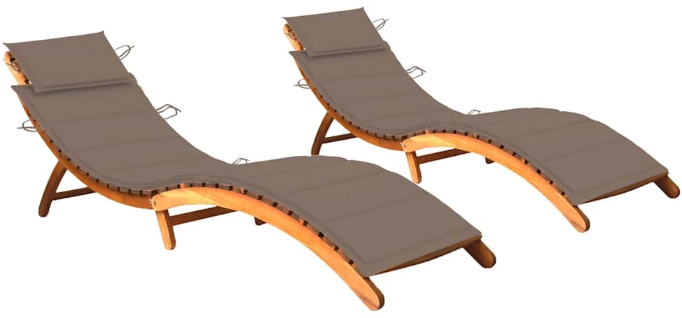 Sofa Saulės gultai su čiužinukais, 2vnt., akacijos medienos masyvas