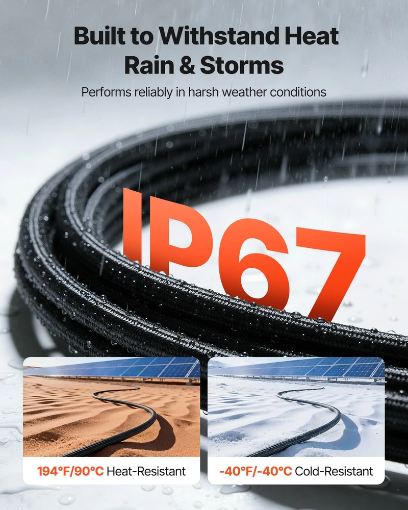 VEVOR 9,14 m saulės baterijos prailginimo kabelis 10 AWG