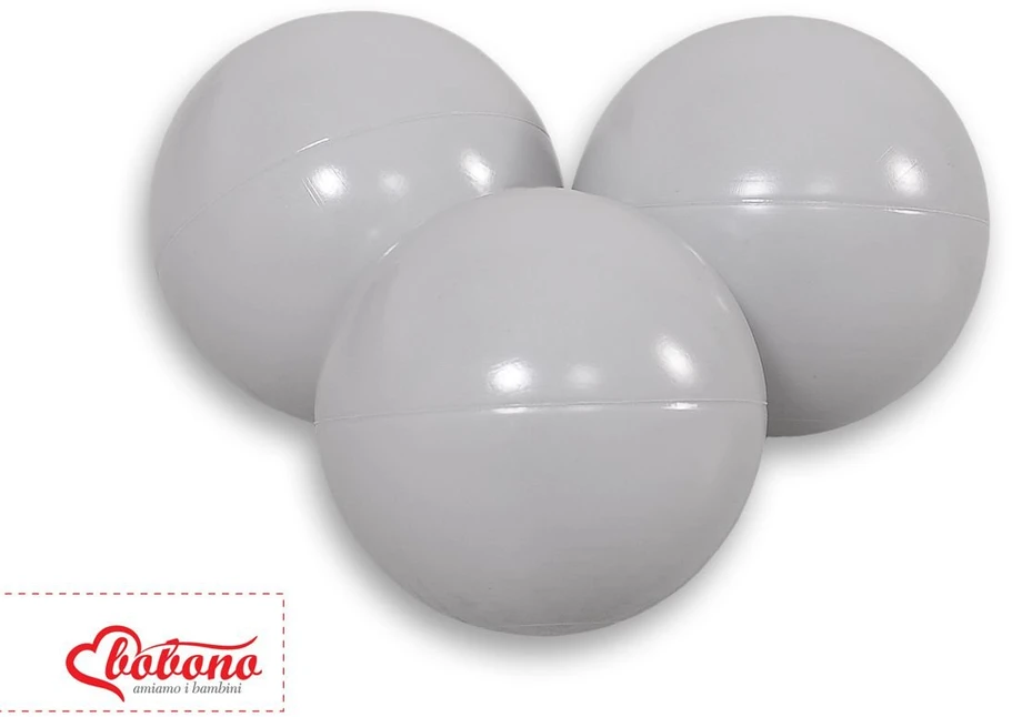 Sauso baseino plastikiniai kamuoliukai, 50 vnt., šviesiai pilki