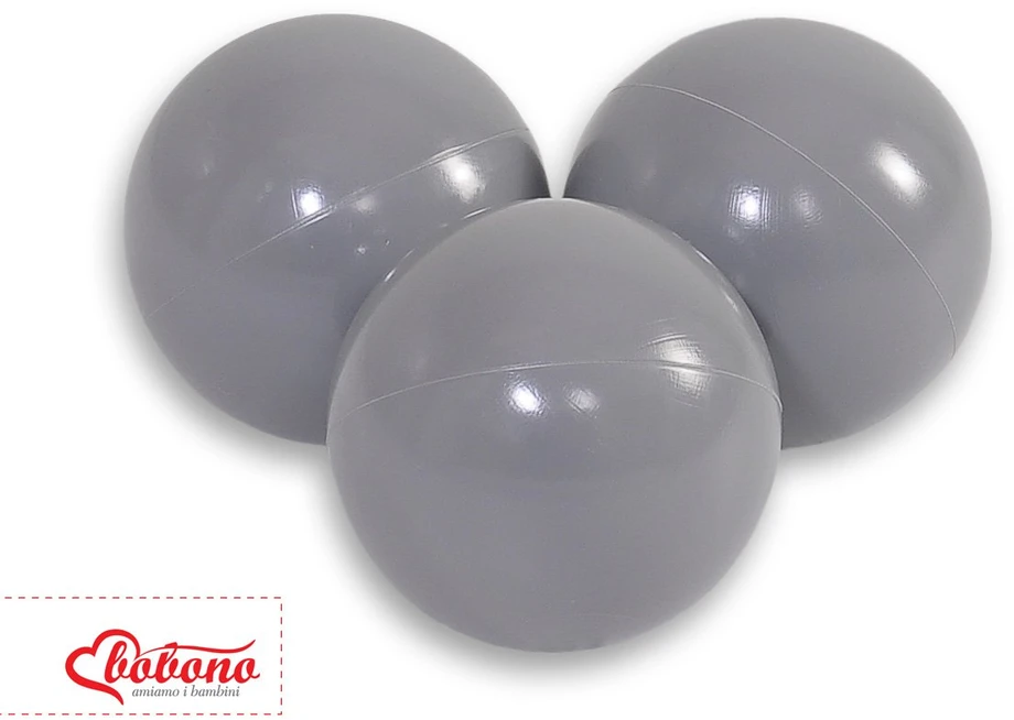 Sauso baseino plastikiniai kamuoliukai, 50 vnt., pilki