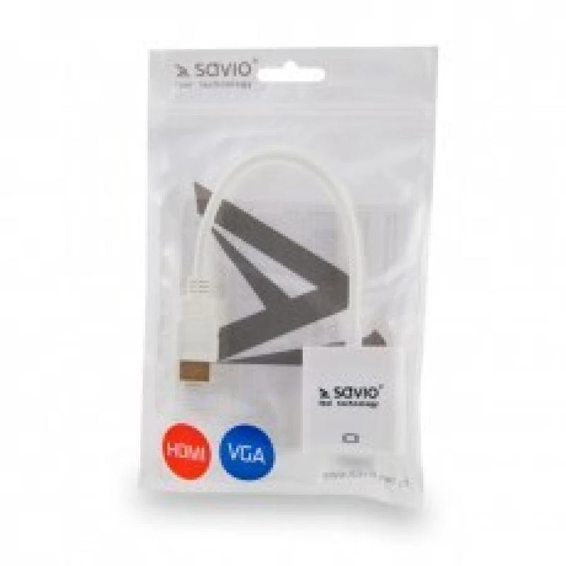 SAVIO HDMI (M) - VGA (F) ADAPTERIS Baltas CL-201
