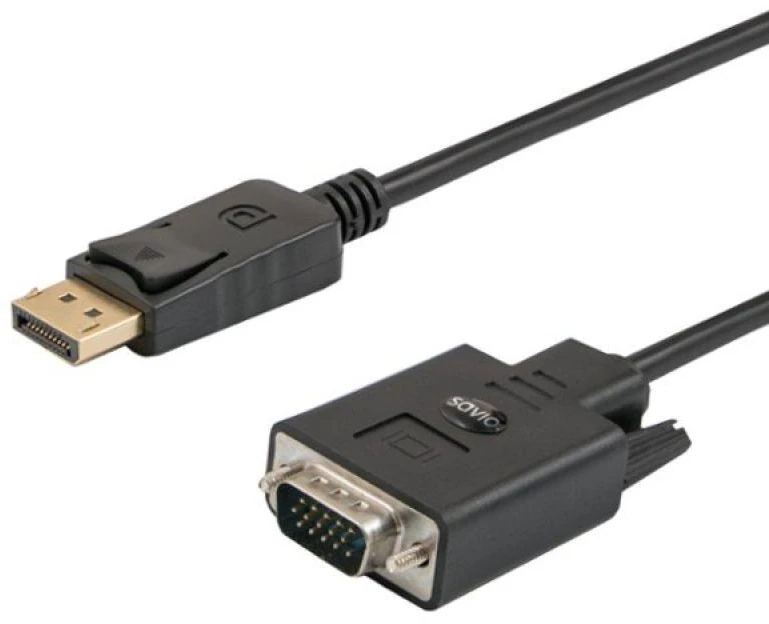 Savio Cl-203 1.8 m DisplayPort VGA (D-Sub) Juodas