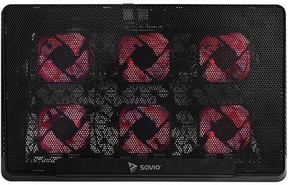 Nešiojamas kompiuteris cooling pad, 6 backlit fans, 2000 RPM, SAVIO COS-01