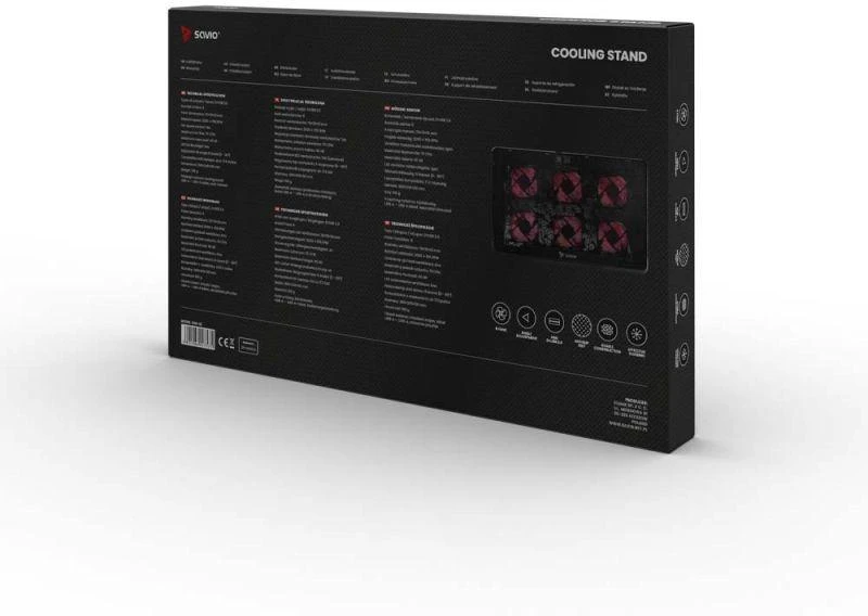 Nešiojamas kompiuteris cooling pad, 6 backlit fans, 2000 RPM, SAVIO COS-01