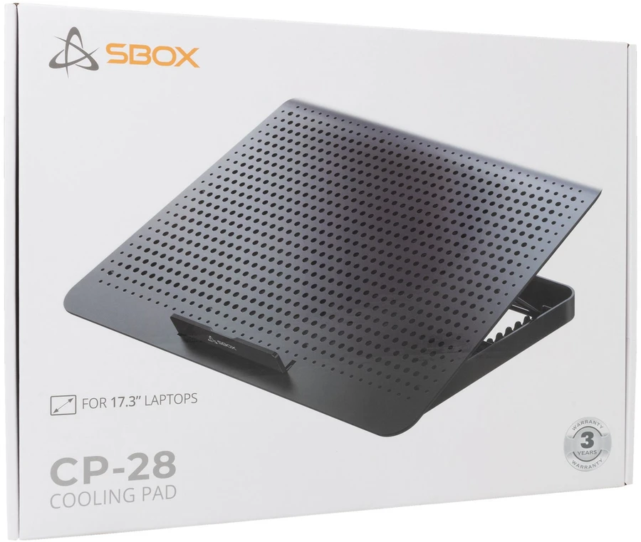 SBOX CP-28 aušinimo padėklas nešiojamajam kompiuteriui iki 17,3 col