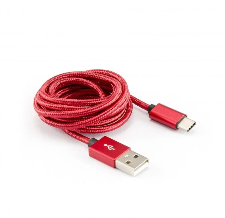 Sbox USB-A–USB-C laidas 1,5 m, raudonas