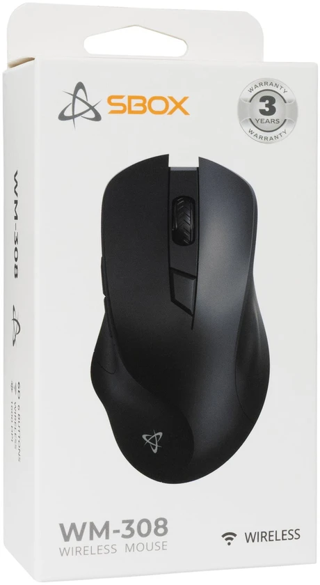 Sbox WM-308 belaidė žaidimų pelė, juoda