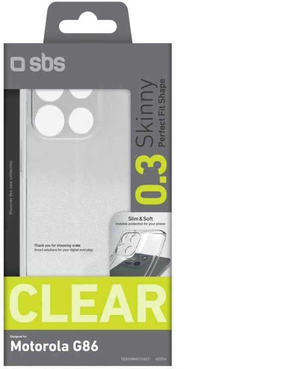 SBS plonas dėklas Motorola Moto G86 telefonui - permatomas
