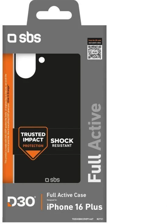 SBS Full Active D3O Apple iPhone 16 Plus – dėklas telefonui juodos spalvos