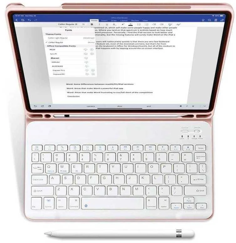 4Kom Tech-Protect SC Pen + klaviatūra su klaviatūra Apple iPad D 10.9” 10 / 2022 / 11” 11 / 2025 – dėklas planšetiniam kompiuteriui rožinės spalvos