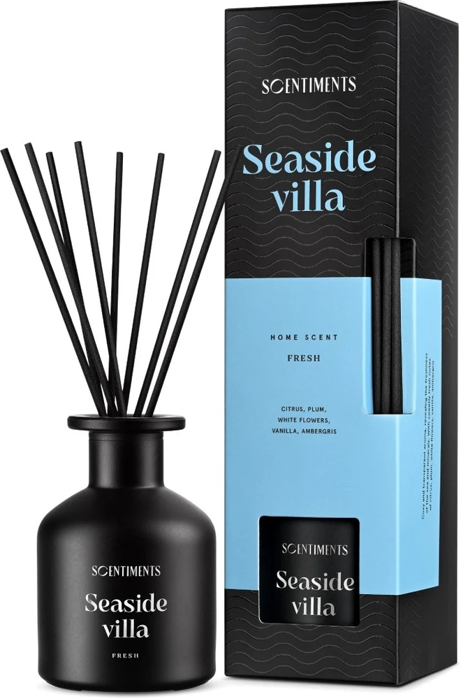 SCENTIMENTS Namų kvapas lazdelėmis Seaside Villa, 125 ml