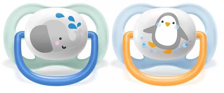 Philips AVENT 0-6 mėn. silikoninis čiulptukas ULTRA AIR B, 2 vnt., SCF080/05