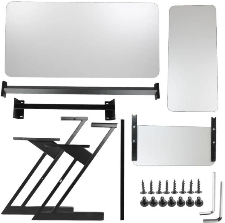 DNA Professional SD3 - Mokymosi stalas su klaviatūros lentyna, 91,4 cm (juodas ir pilkas)