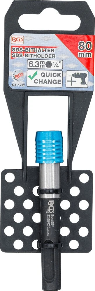 SDS antgalių laikiklis | vidinis šešiakampis 6,3 mm (1/4") | 80 mm (1732)