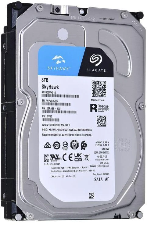 Ausinės Seagate SkyHawk 8TB 3.5" SATA ST8000VX010 HDD kietasis diskas