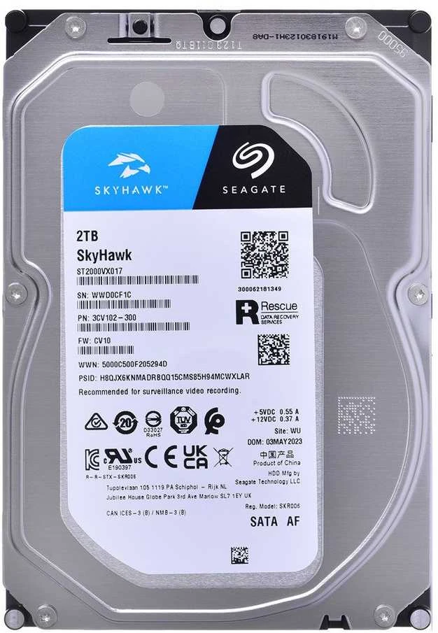 Kietasis diskas SEAGATE Surveillance Skyhawk 2TB HDD SATA 6Gb/s 256MB talpykla 3,5 colio
