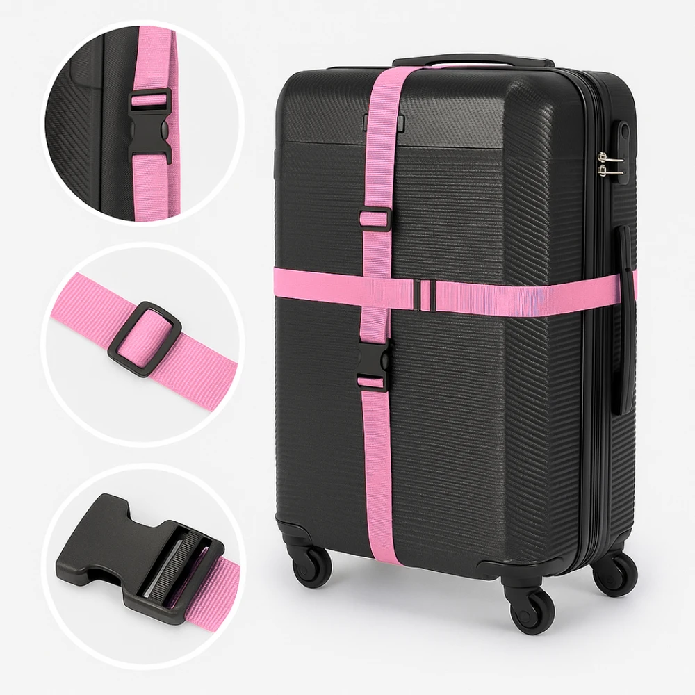 Solier Accessories Security luggage strap set for suitcase SA50 pink