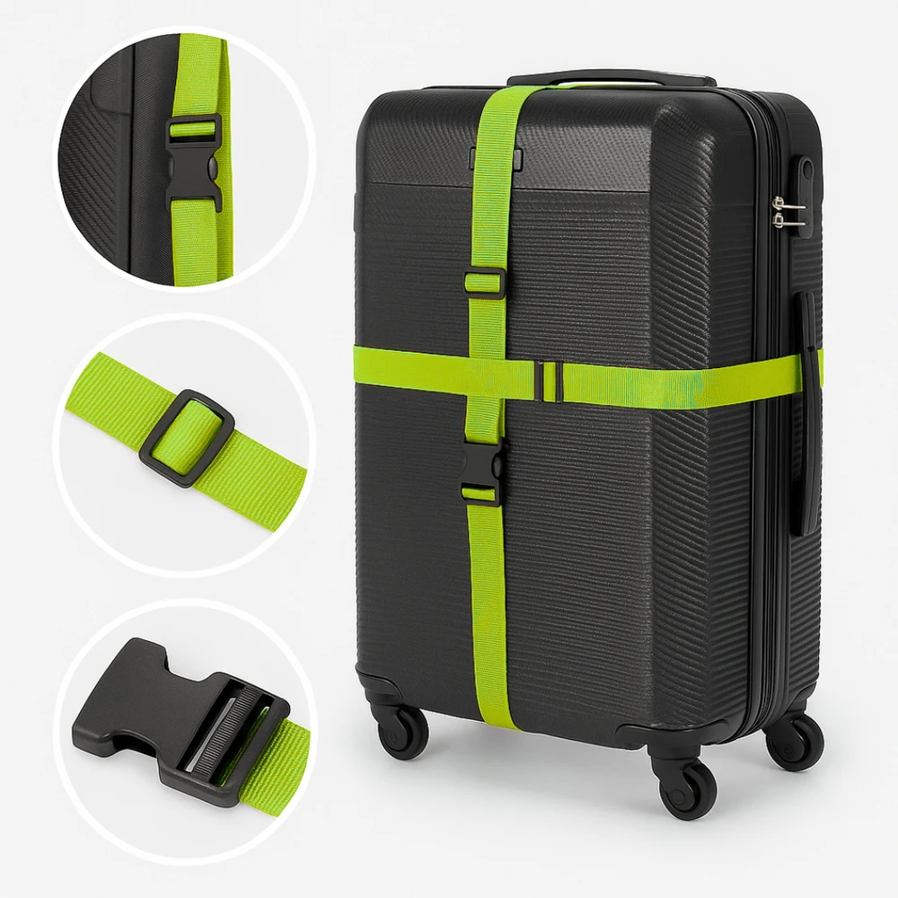 Kelioninis Solier Accessories Security luggage strap set for suitcase SA50 lime