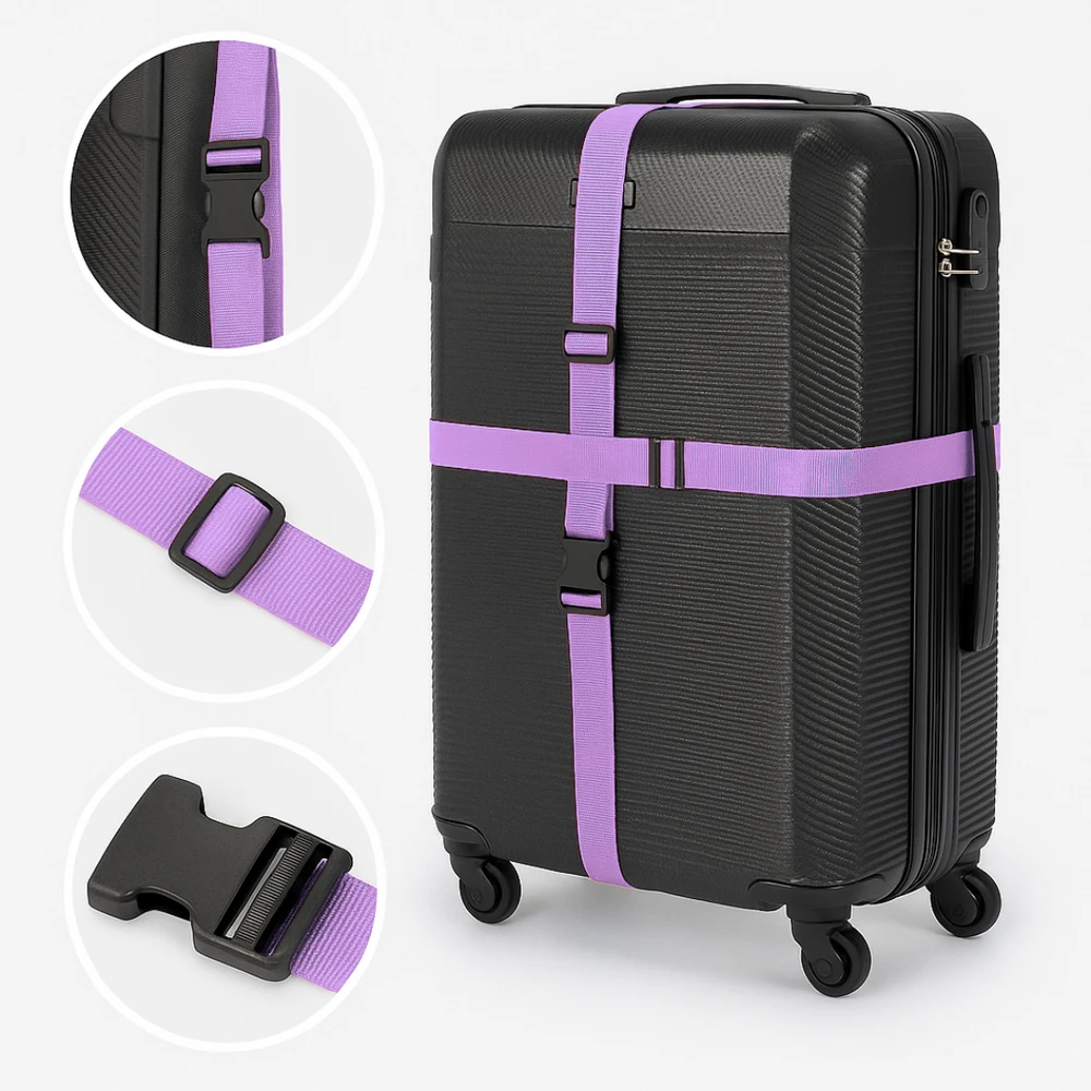 Kelioninis Solier Accessories Security luggage strap set for suitcase SA50 violetinė