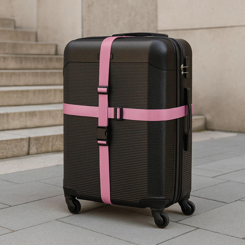 Solier Accessories Security luggage strap set for suitcase SA50 pink