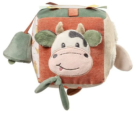 Memorysolution Sensorinis kubas su karvės motyvu BabyOno Cow Bingo, 11 × 11 cm