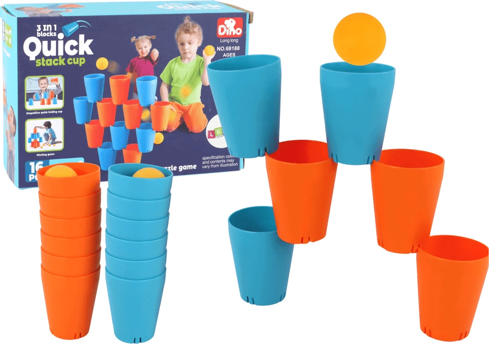 Jutiminis žaidimas dėlionė puodeliai 3in1 Lean toys, 16 d.