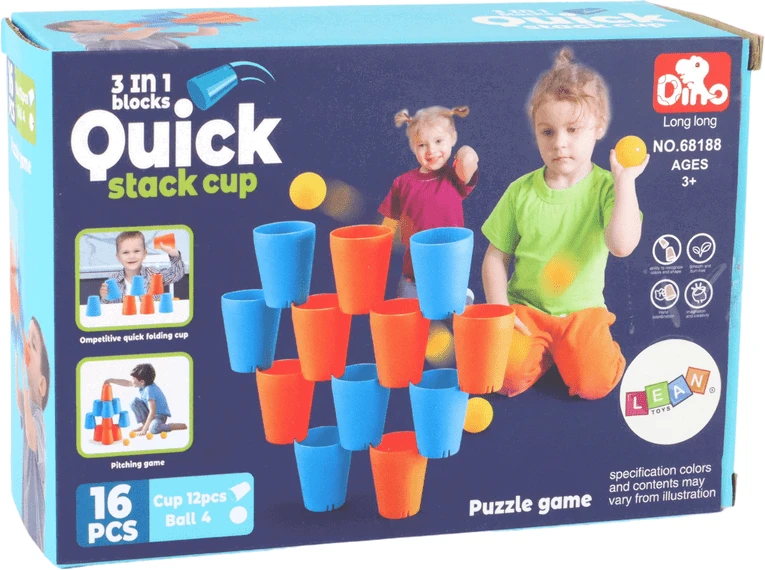 Jutiminis žaidimas dėlionė puodeliai 3in1 Lean toys, 16 d.