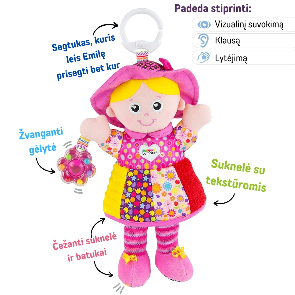 Lamaze Emilka pliušinis pakabukas TOMY