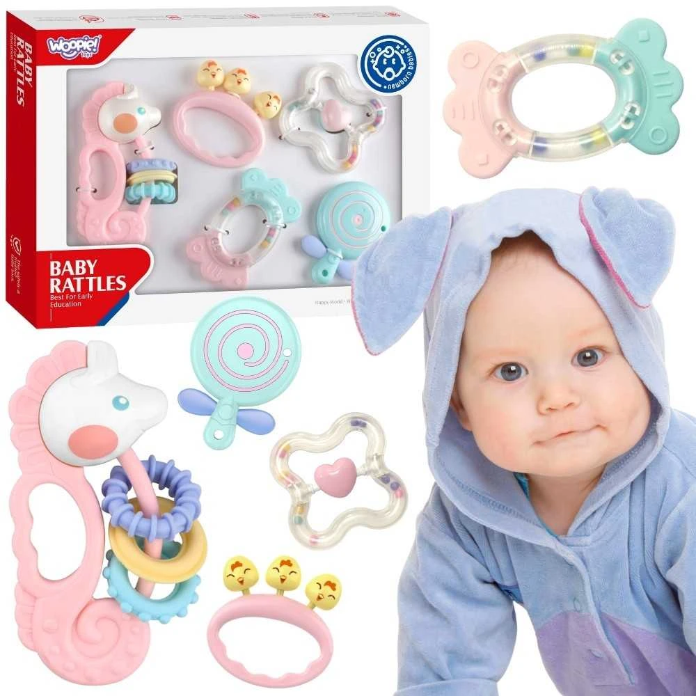 Woopie Baby WOOPIE Kūdikių Kramtukai ir Kramtantys Žaislai 5 Spalvų Rinkinyje