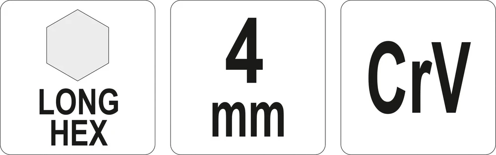 YATO ILGAS ŠEŠIAKAMPIS RAKTAS 4mm