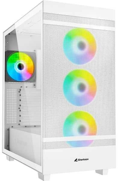 Sharkoon Rebel C50 RGB, Tower-case - baltas, Gehrtetes Glas
